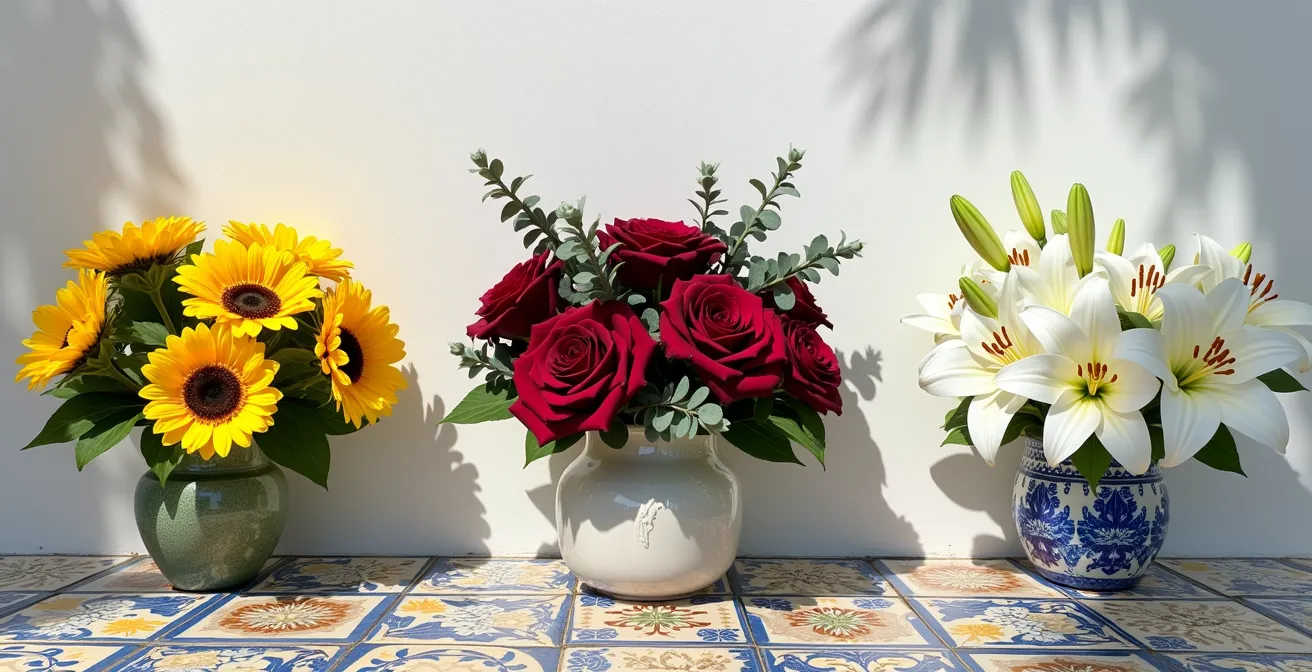 Arreglos florales españoles en diferentes paletas de colores según edad
